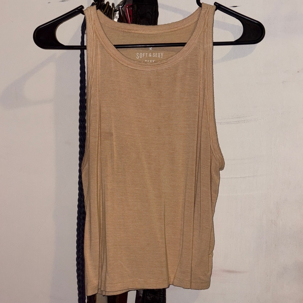 Soft & Sexy Women's Beige Tank Top